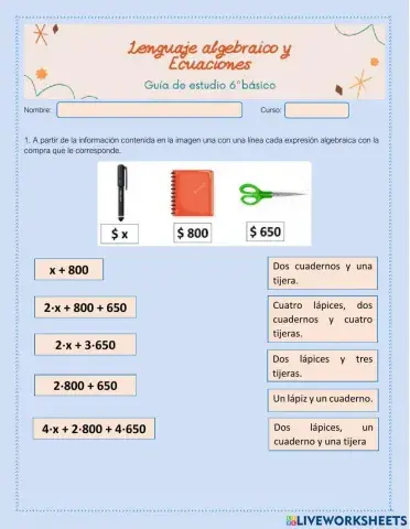 Ecuaciones y lenguaje algebraico