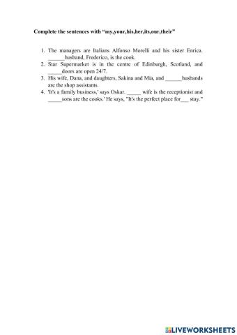 Possessives adjectives