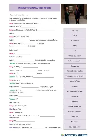 Introducing myself and others