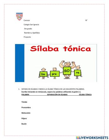 Sílaba tónica