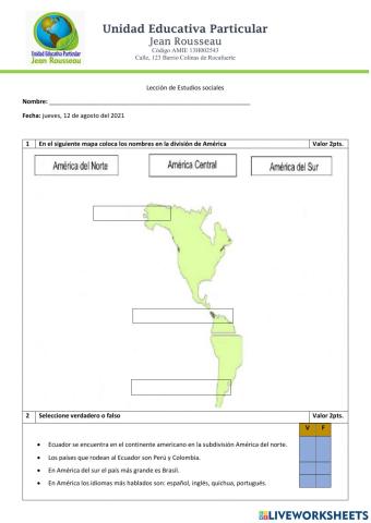 El continente americano