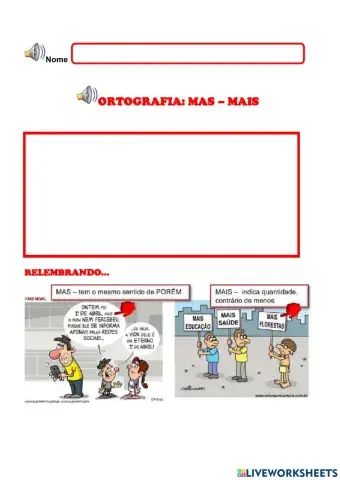 Ortografia: mas - mais