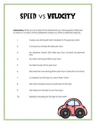 Speed vs Velocity 