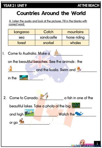Year 2-let's go to the beach- writing