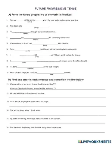 FUTURE PROGRESSIVE TENSE