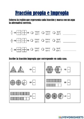Fracciones propias e impropias