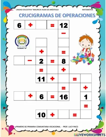 Crucigramas de operaciones