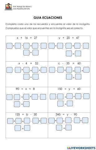 Ecuaciones con una incógnita