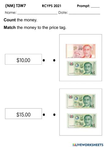 Counting Money Up to -50