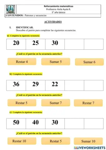 Patrones y secuencias