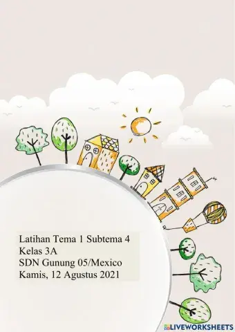 Latihan Tema 1 Subtema 4 Pembelajaran 6