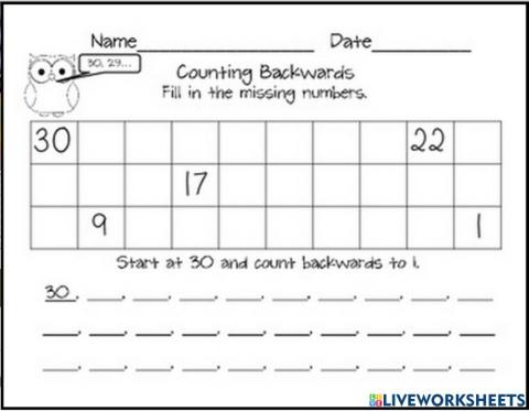 Backward counting