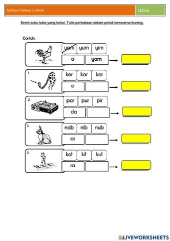 Bahasa melayu tahun 1
