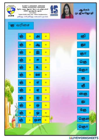 ஞ  வரிசை குறைநீக்கல் பயிற்சி
