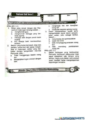Evaluasi Subtema 2