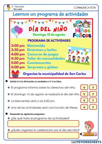 Programa de actividades