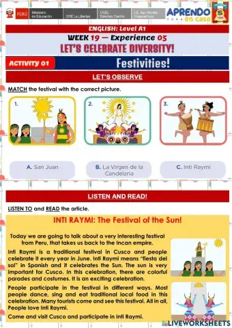 Week 19 - A1 - Experience 5 - Activity 1. Festivities