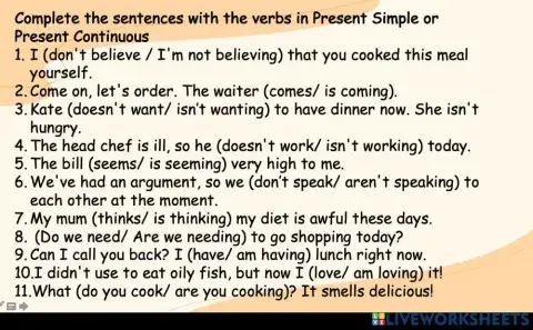 State verbs and action verbs