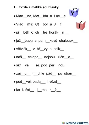 Tvrdé a měkké souhlásky 1