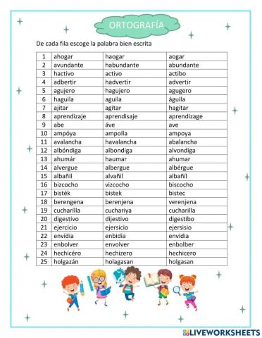 Juego ortográfico bachillerato