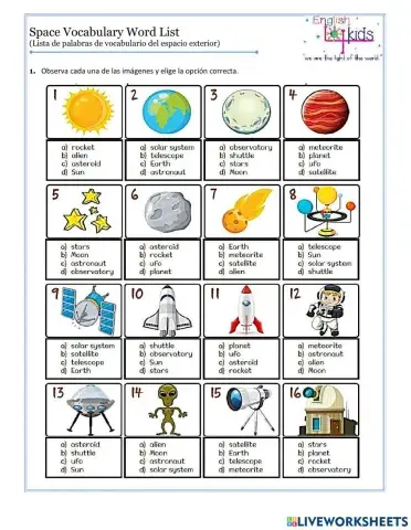 Space Vocabulary Word