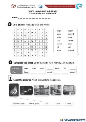 Past and Present Vocabulary