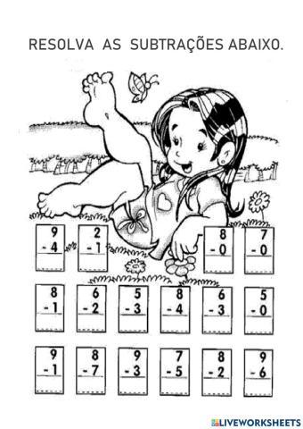 Resolva as subtrações