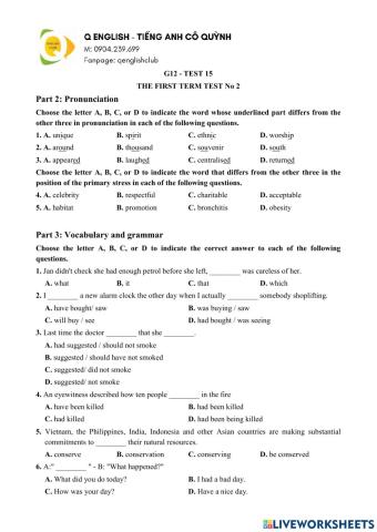 G12-the first term test no 2