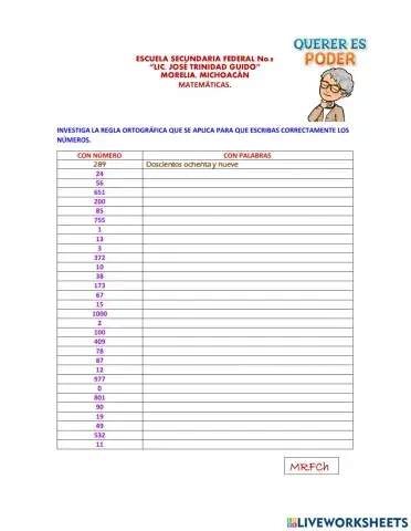 Ortografía de números