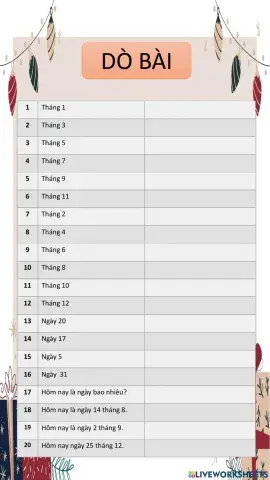 Dò bài lớp 4 (14-8)