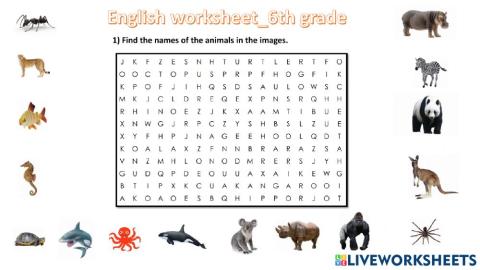 6th grade-unit 6 animals