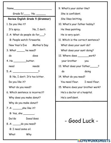 Family&Food (Unit1&2)