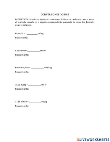 Conversiones dobles