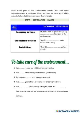 Actions on environmental damage