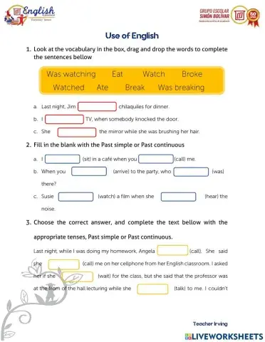 Past simple vs Past continous