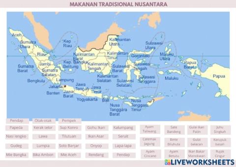 Mencocokkan Makanan Khas Berdasarkan Daerah