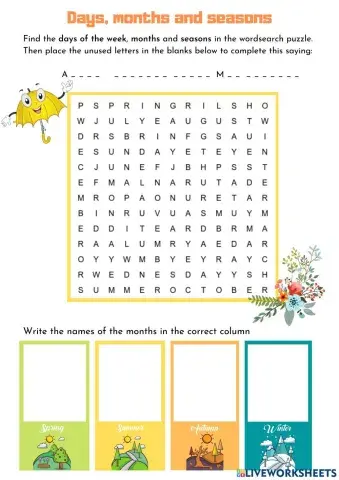Days, months and seasons