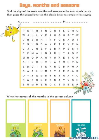 Days, months and seasons