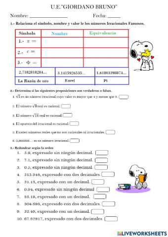 Números Irracionales