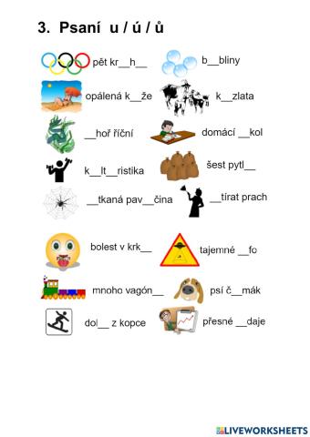 Psaní u-ú-ů 3
