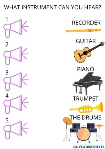 Listen to the musical instruments