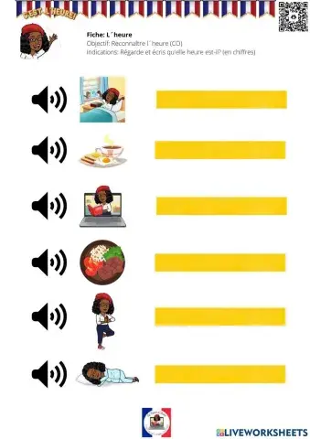 L-heure et les activités de la journée