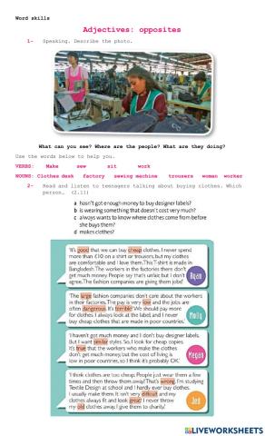 Adjectives: opposites