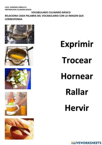 Vocabulario culinario basico
