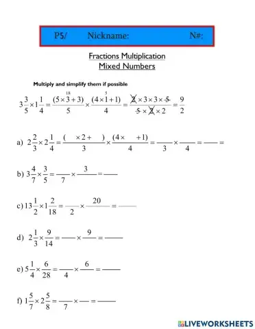 Multiply mixed numbers