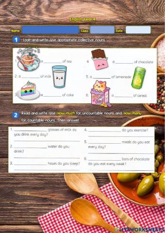 Year 4: Eating Right 7 - Collective Nouns - Much & many