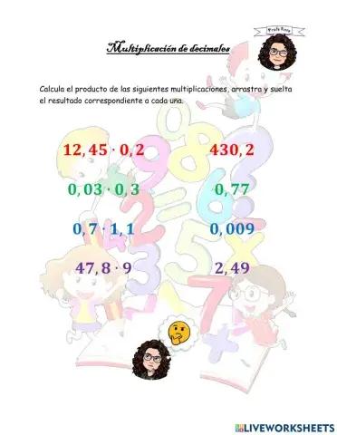 Multiplicación de decimales