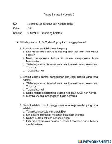 Tugas Bahasa Indonesia 5