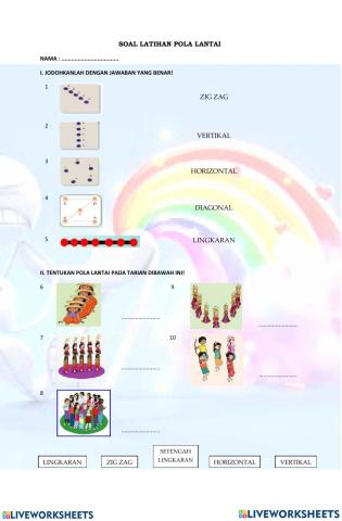 Pola lantai Tari kreasi daerah