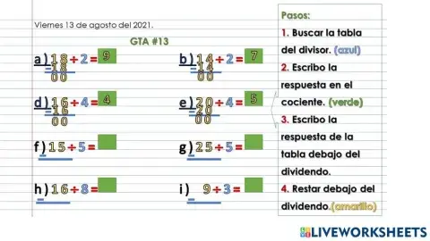 Divisiones con un digito